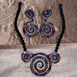 EMPORIO Armani jewelry set.Necklace & clip earrings.